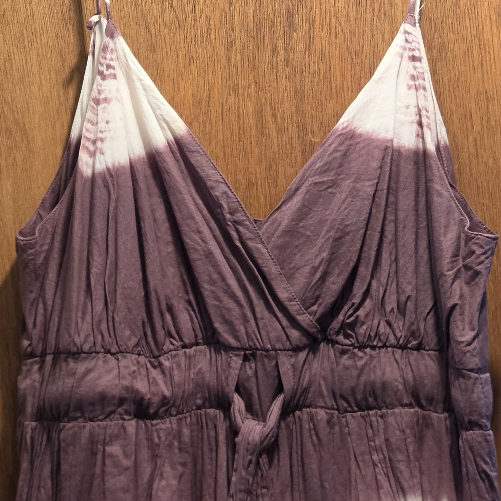 HOST PICK! 🎉🎊Metro 7 Mauve & White Tie-Dye Midi Summer Dress Sz8 - Picture 4 of 10